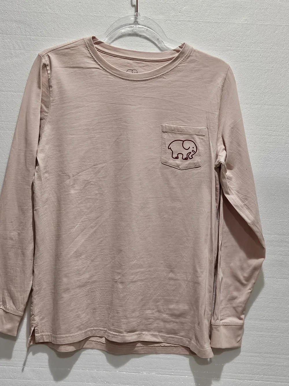 IVORY ELLA Kids Organic Cotton Long-Sleeve Pocket, Blush Pink M